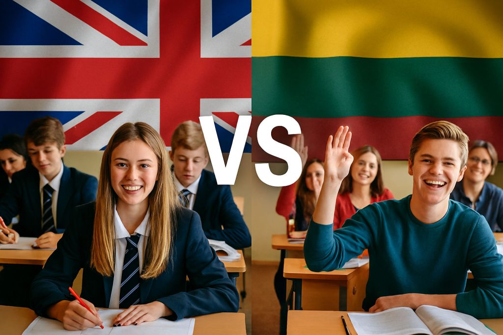 English and Lithuanian pupils sitting